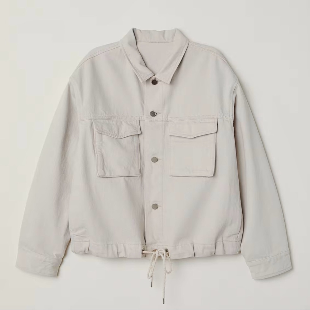 Utility cargo denim canvas chore jacket